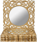 MAONAME Square Gold Charger Plates Set, Pack of 6