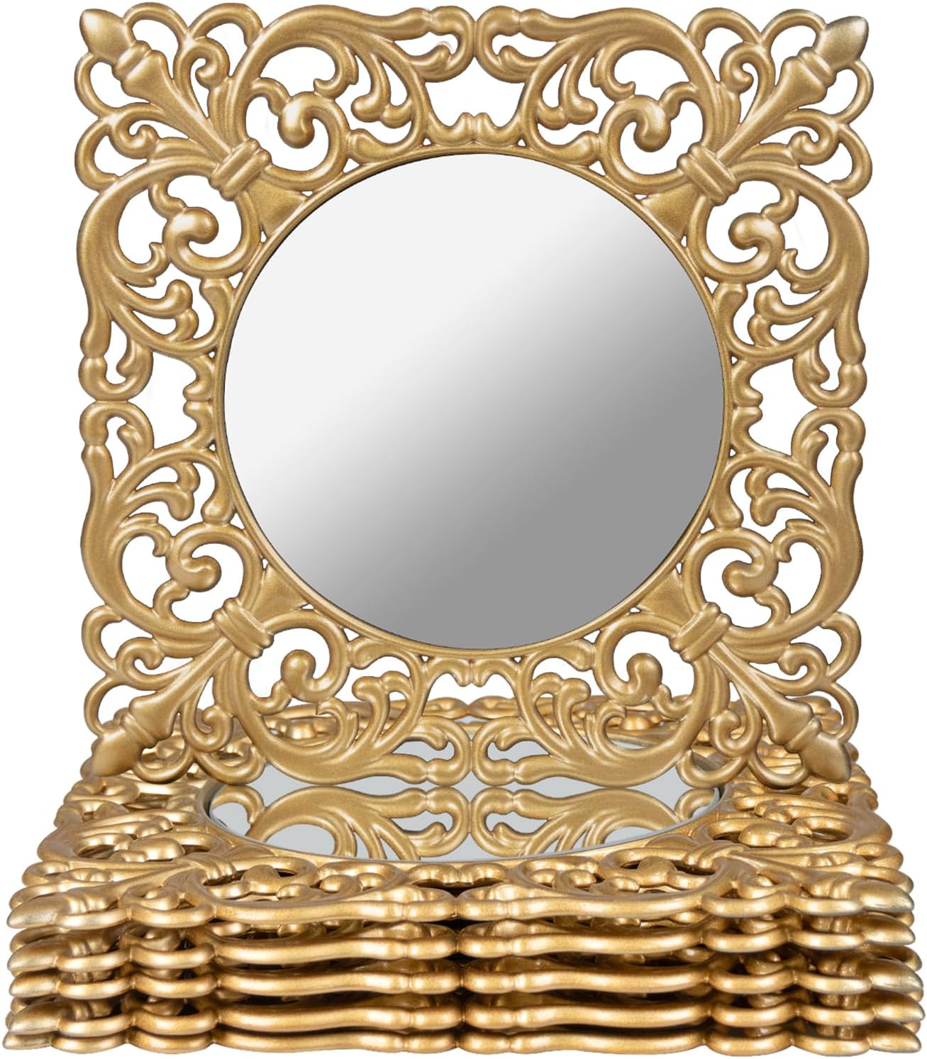 MAONAME Square Gold Charger Plates Set, Pack of 6