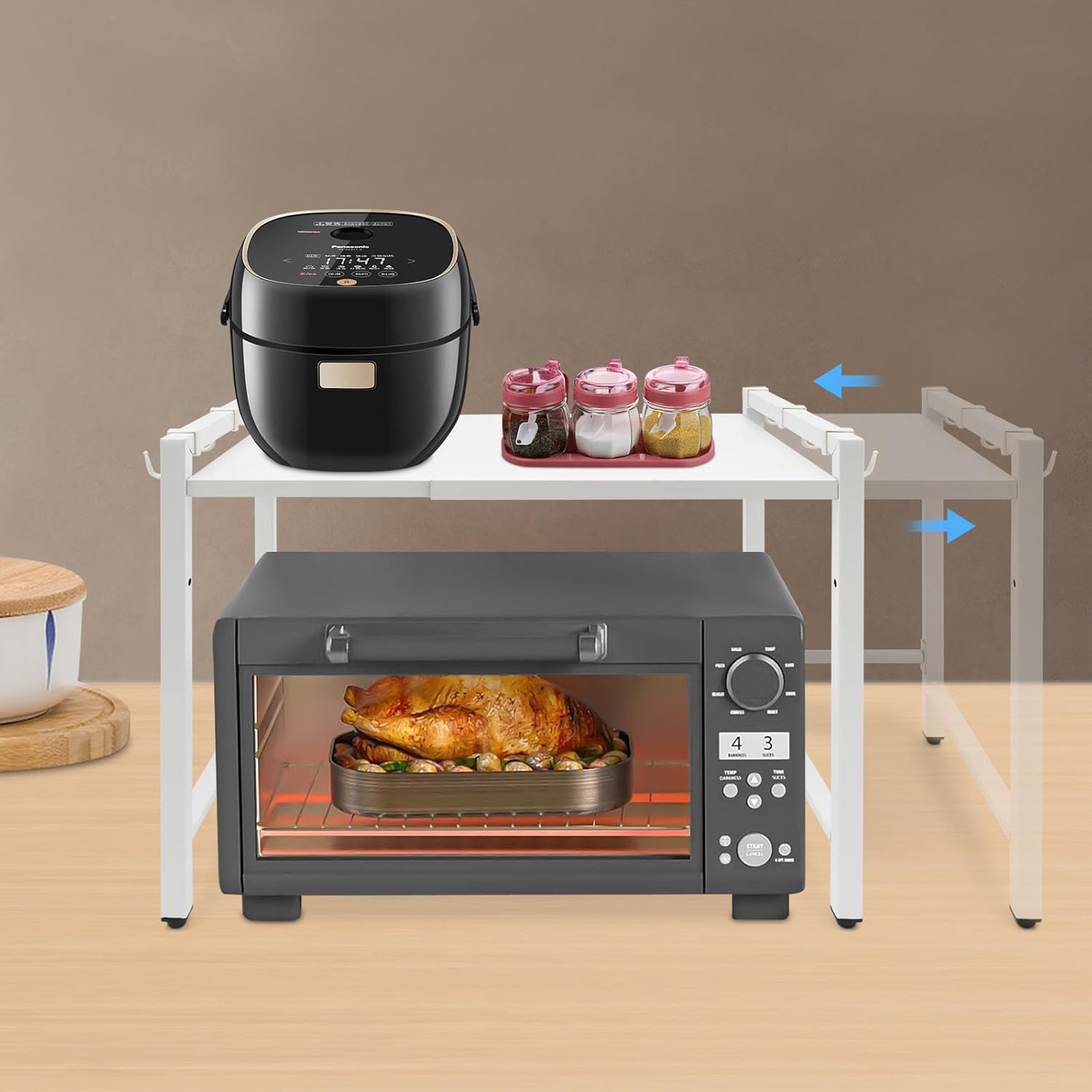 Adjustable Microwave Stand: Maximize Kitchen Space