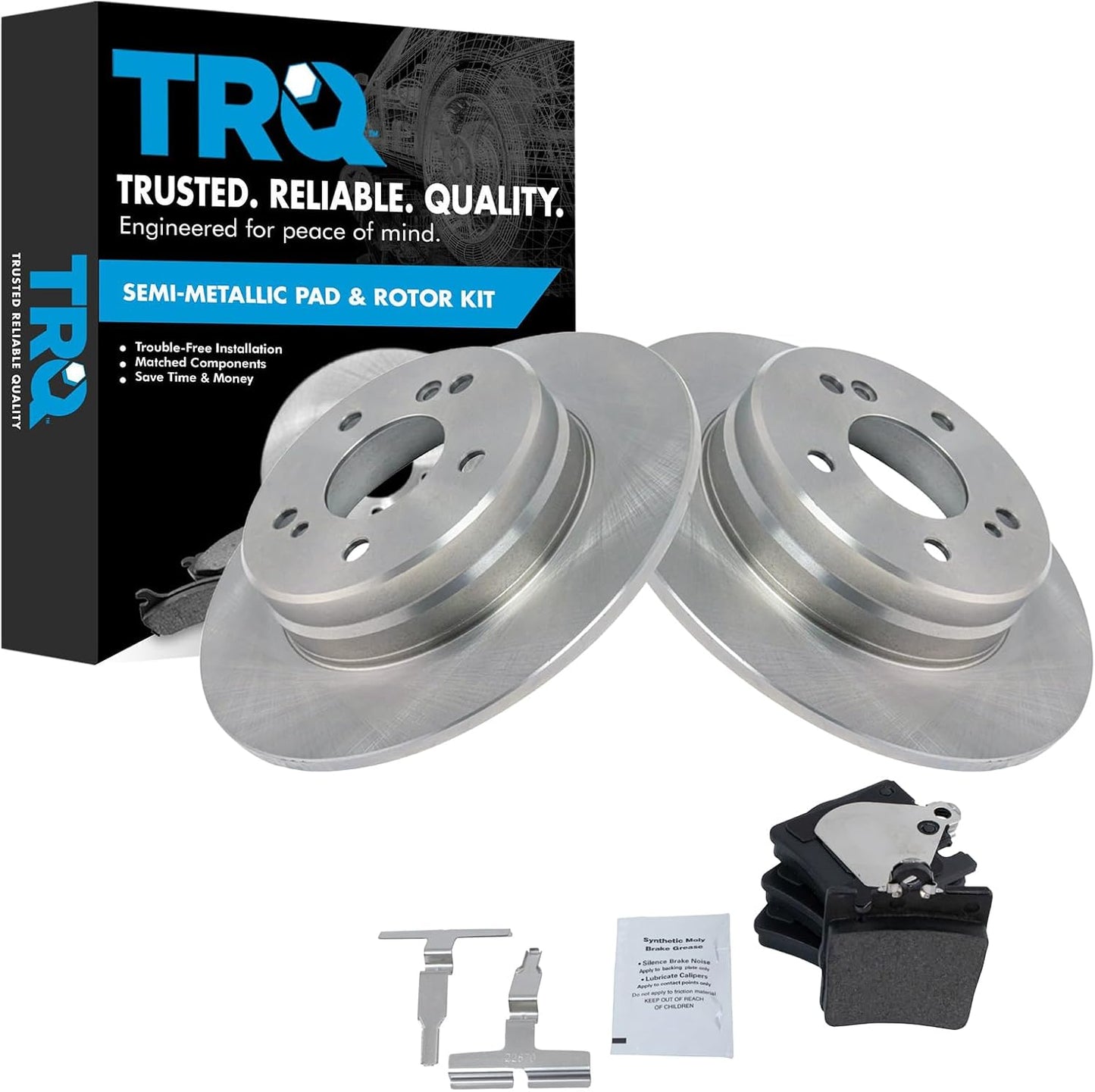 TRQ Rear Brake Pad & Rotor Kit for Chrysler & Mercedes-Benz