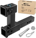 Dual Hitch Extension for 2 in Receiver - Adjustable 10 in Length