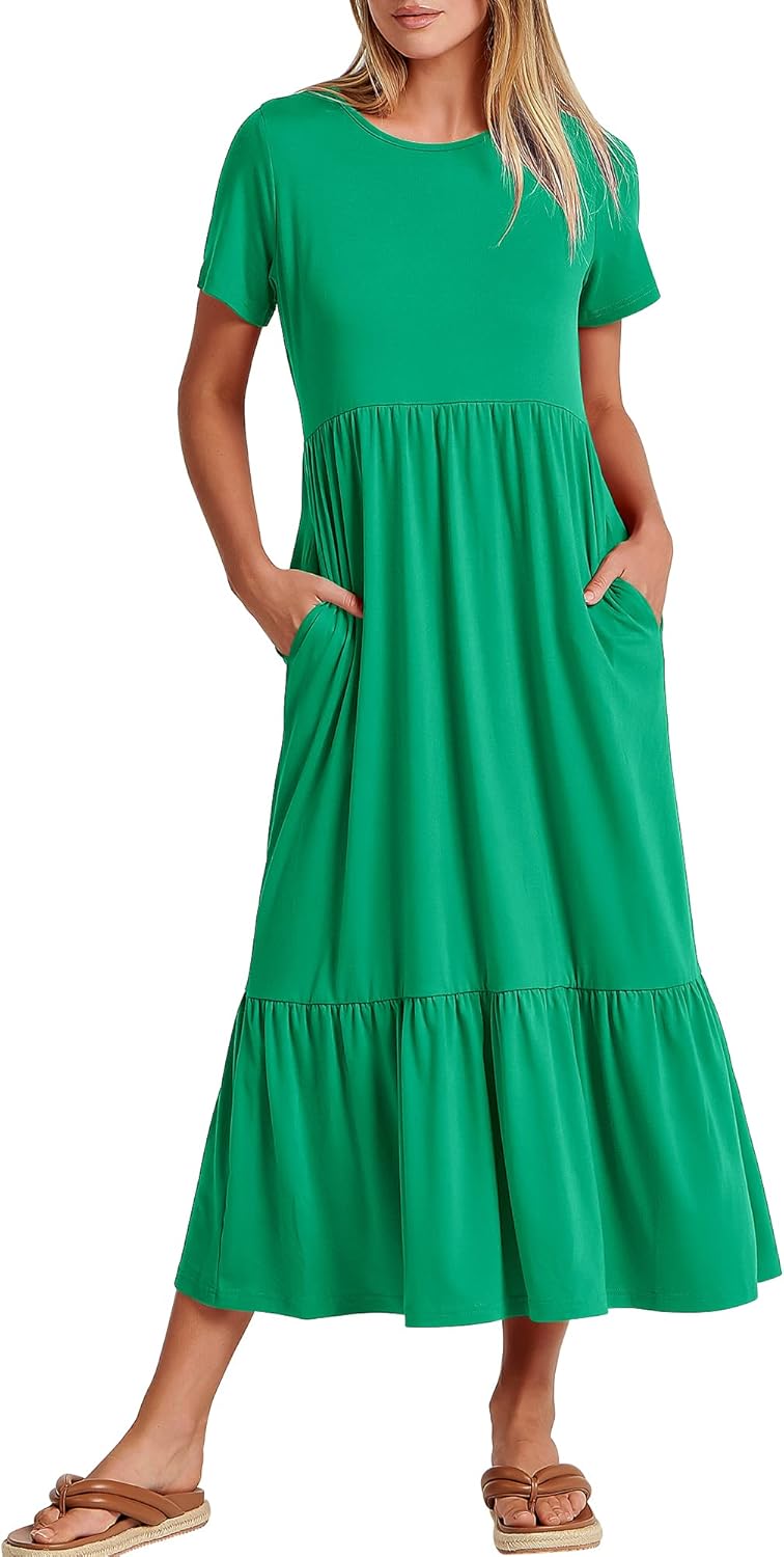 ANRABESS Womens Casual Maxi Dress for Summer Beach Travel