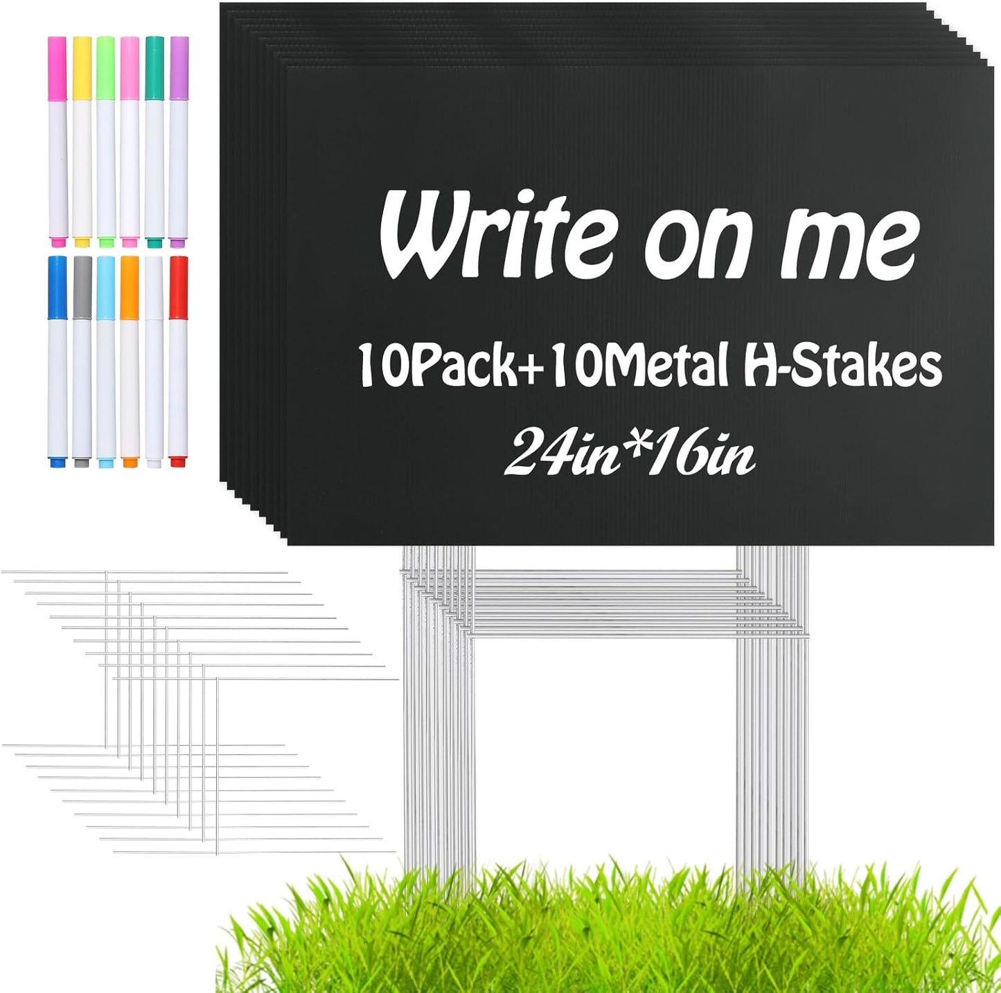 10 Pack 24x16 Inch Waterproof Corrugated Plastic Yard Signs