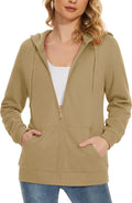Women's Fleece Lined Zip Up Hoodies - Warm Casual Hooded Jacket