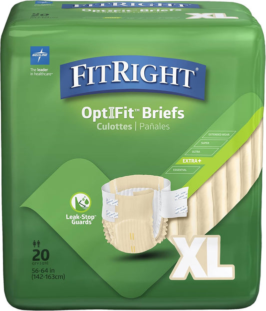 Medline OptiFit Extra+ X-Large Diapers - Maximum Comfort & Leak Protection!