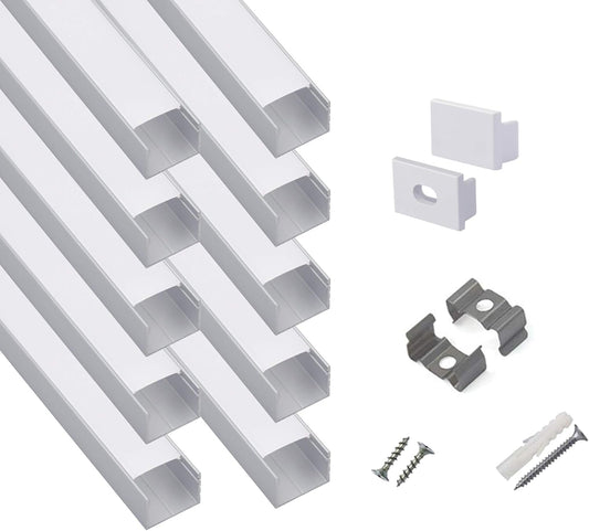 10-Pack 3.3ft Plus-Size U Shape LED Aluminum Channel System