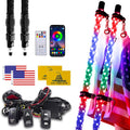 ZIMABLUE 2PC 3ft Whip Lights for Side by Side - App & Remote Control