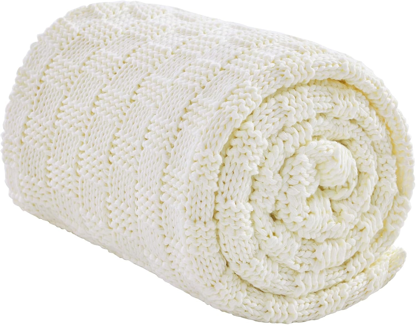 Knitted Weighted Blanket for Adult, Breathable Chunky Knit