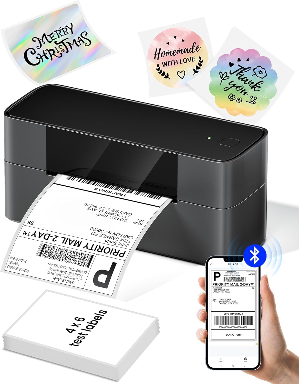 Itari Bluetooth Shipping Label Printer - Wireless 4x6 for Small Business