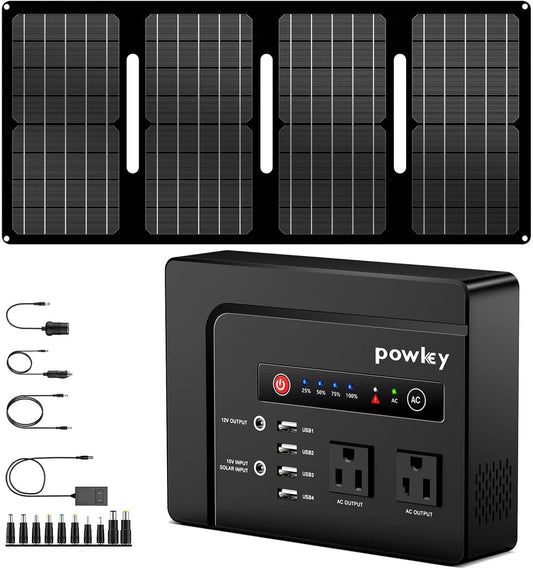 Powkey 200W Portable Power - High Efficiency & Waterproof