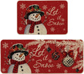 Artoid Mode Snowman Let It Snow Snowflake Kitchen Mats Set of 2