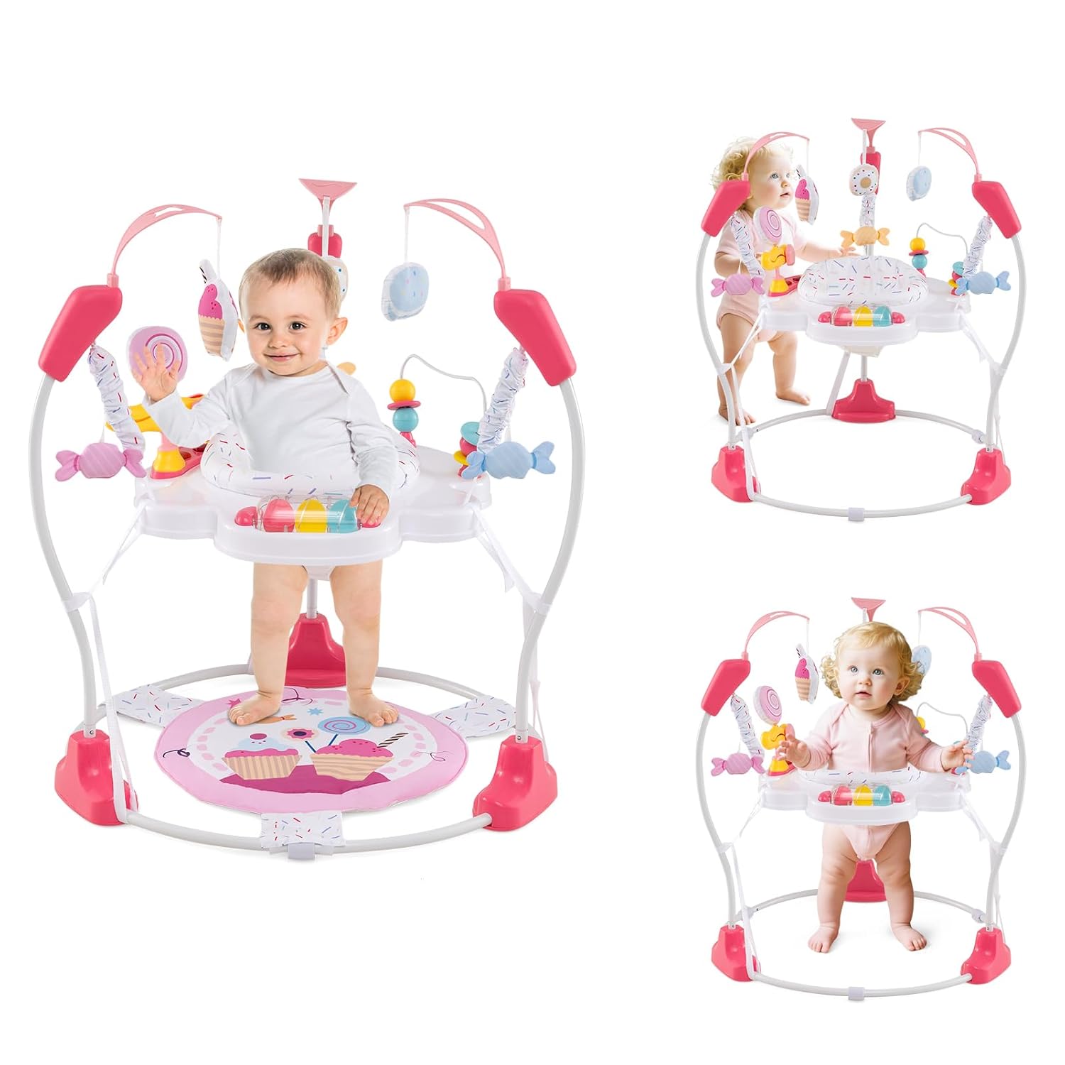 HONEY JOY Baby Bouncer Activity Center with 360 Rotary Seat