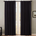 Blackout Curtains 52 x 96 in 2 Panels - Thermal Insulated Black