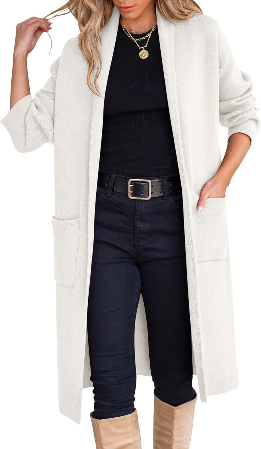 ANRABESS Women's Oversized Open Front Cardigan for Fall Style