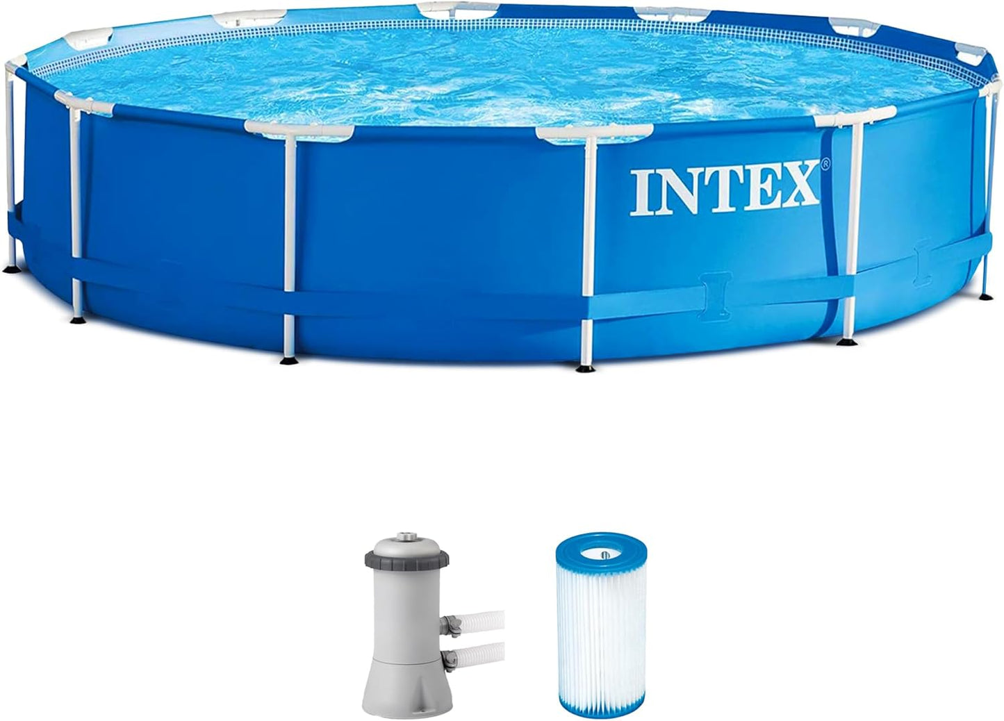 Intex 12ft x 30in Metal Frame Above Ground Swimming Pool Set