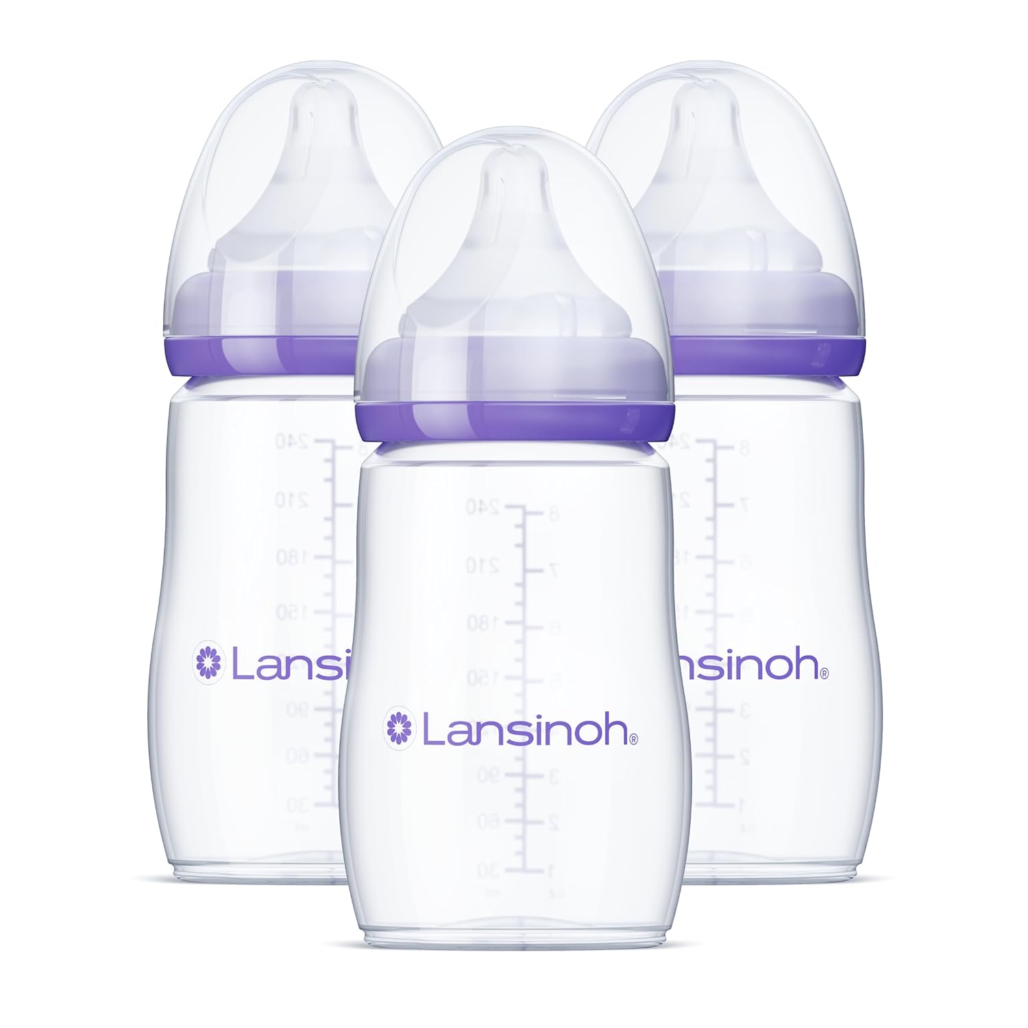 Lansinoh Anti-Colic Baby Bottles Set - 3 Medium Flow Nipples