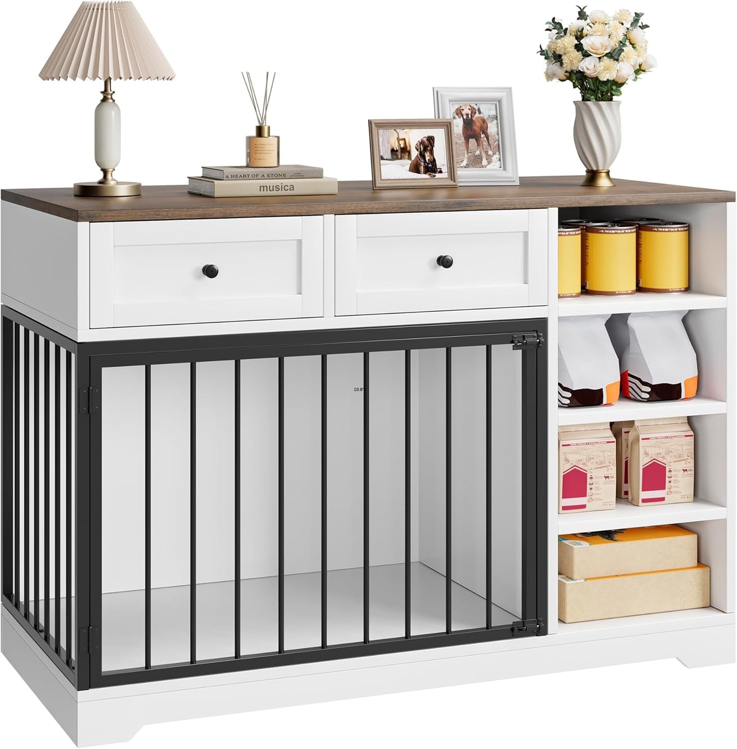 Stylish 47 Large Dog Crate with Storage for Modern Homes