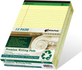 Legal Pads Writing Pads Notepads 8.5x11 in Canary - Bulk 12 Pads