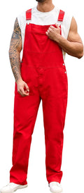 Overalls for Men Denim Work Coveralls Bib Jumpsuit with Pockets
