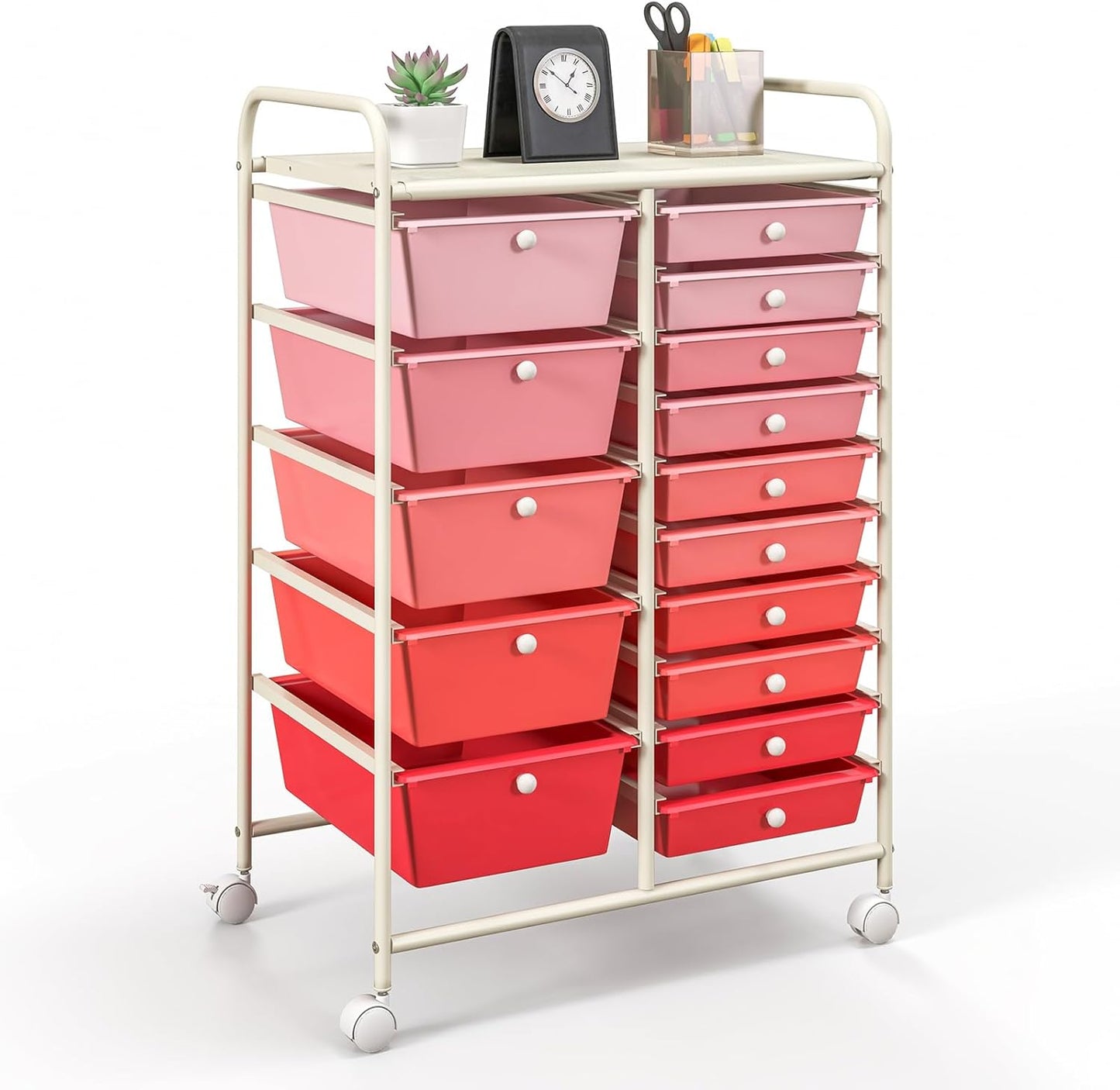 GOFLAME 15-Drawer Rolling Storage Cart for Home and Office