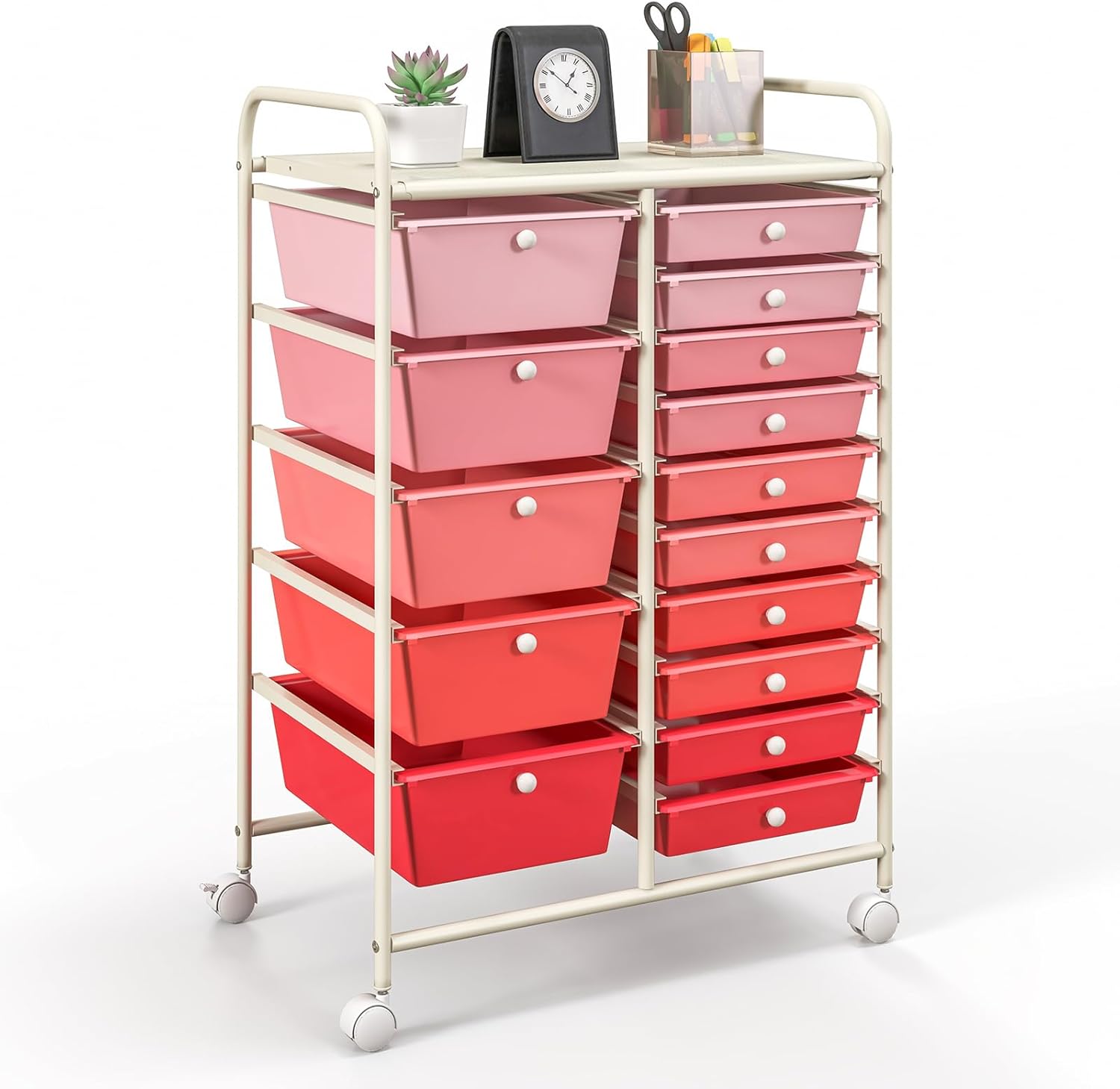 GOFLAME 15-Drawer Rolling Storage Cart for Home and Office