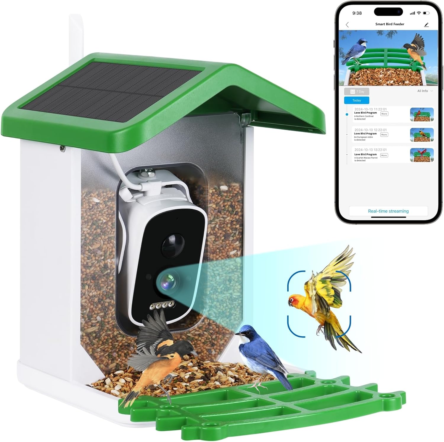 seanme Smart Bird Feeder | 2.5K HD Live View & AI Bird Identification