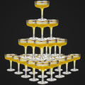 Set of 24 Champagne Coupe Glasses 7 oz - Gold Glitter Party Cups