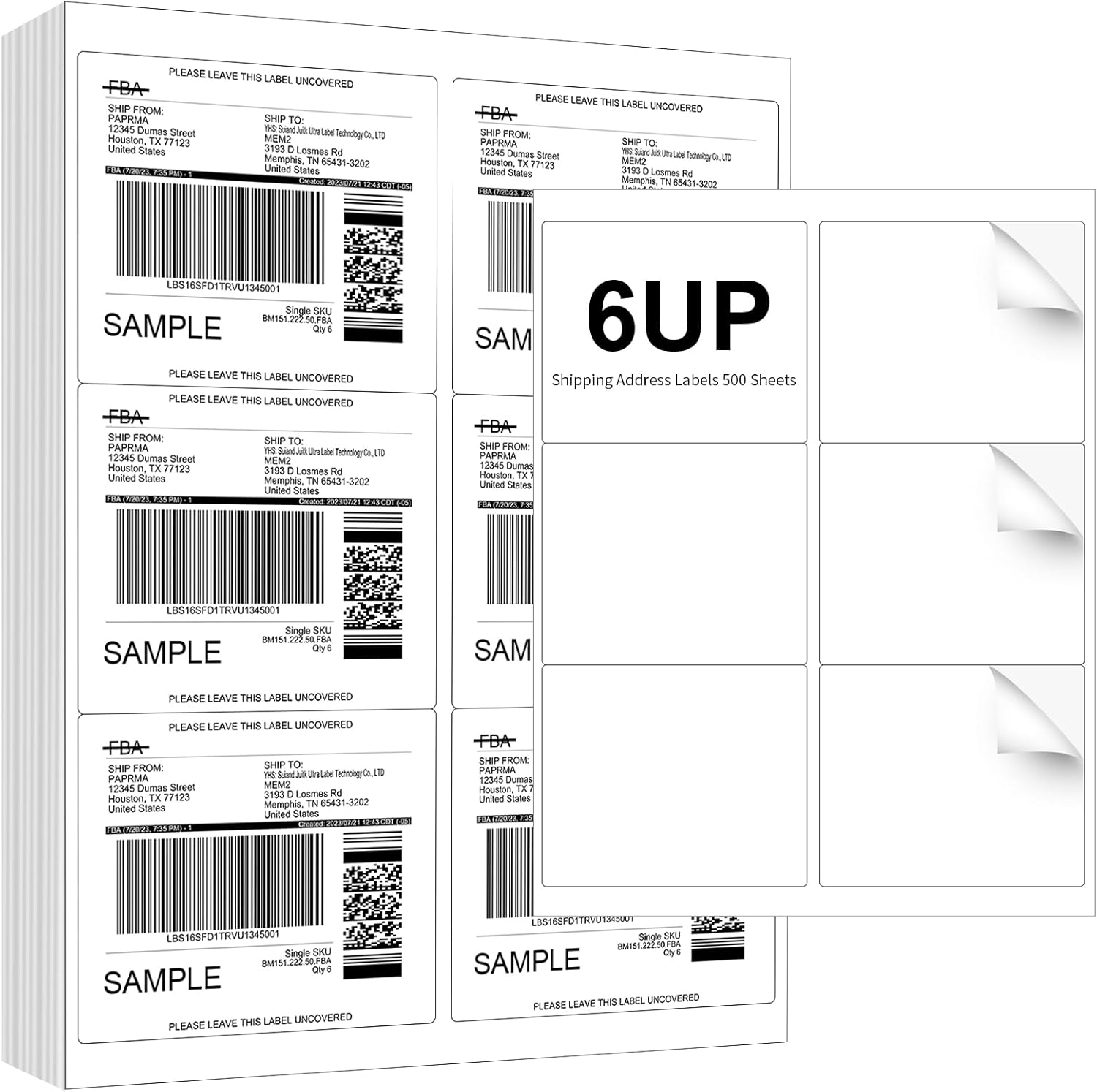 3-1/3 x 4 Shipping Address Labels for Easy Printing and Use