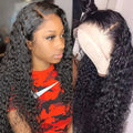 Lace Front Wet and Wavy Human Hair Wig 20in - Natural Pre Plucked