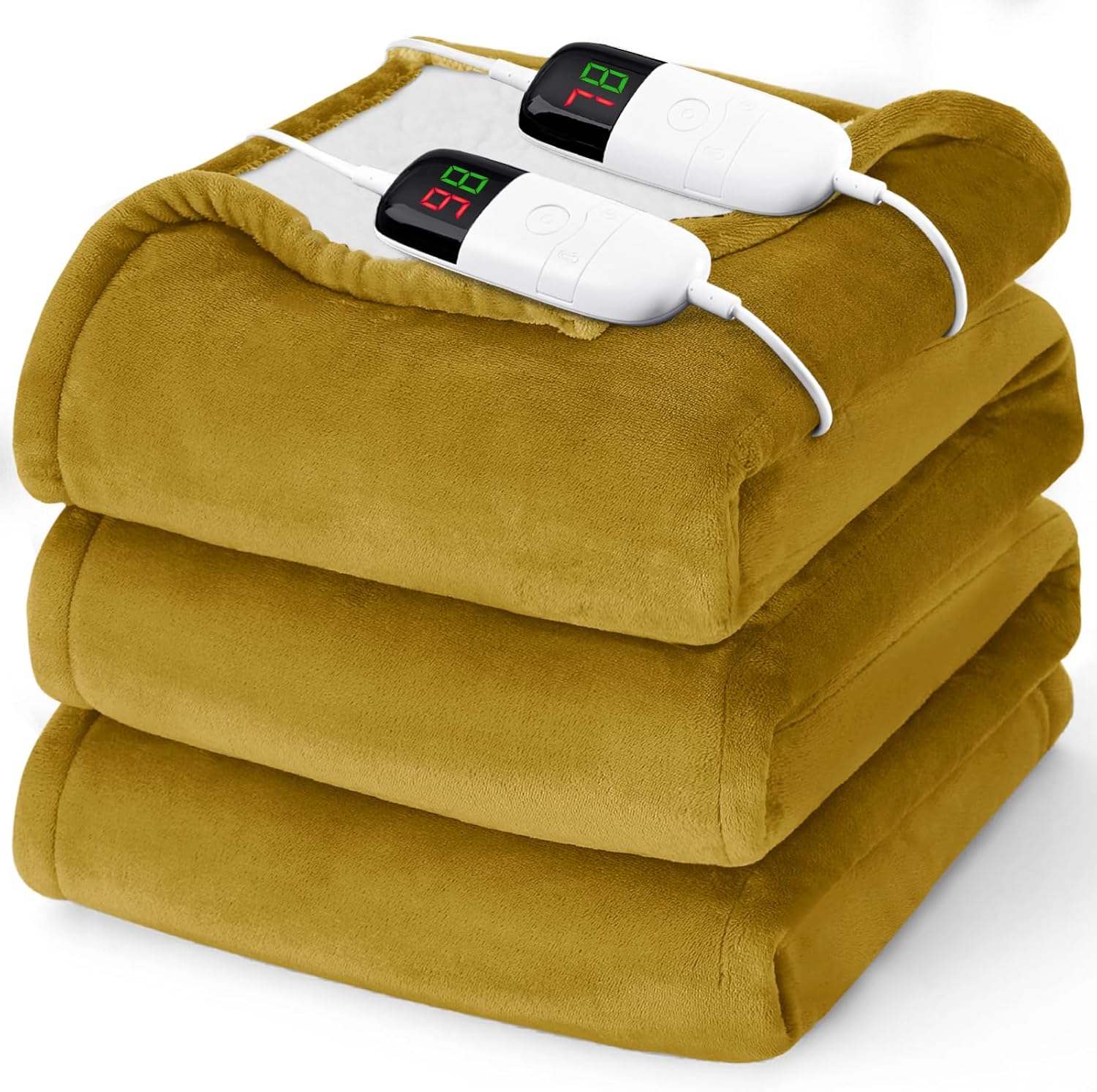 Heated Electric Blanket Queen Size with Dual Control & 10 Levels