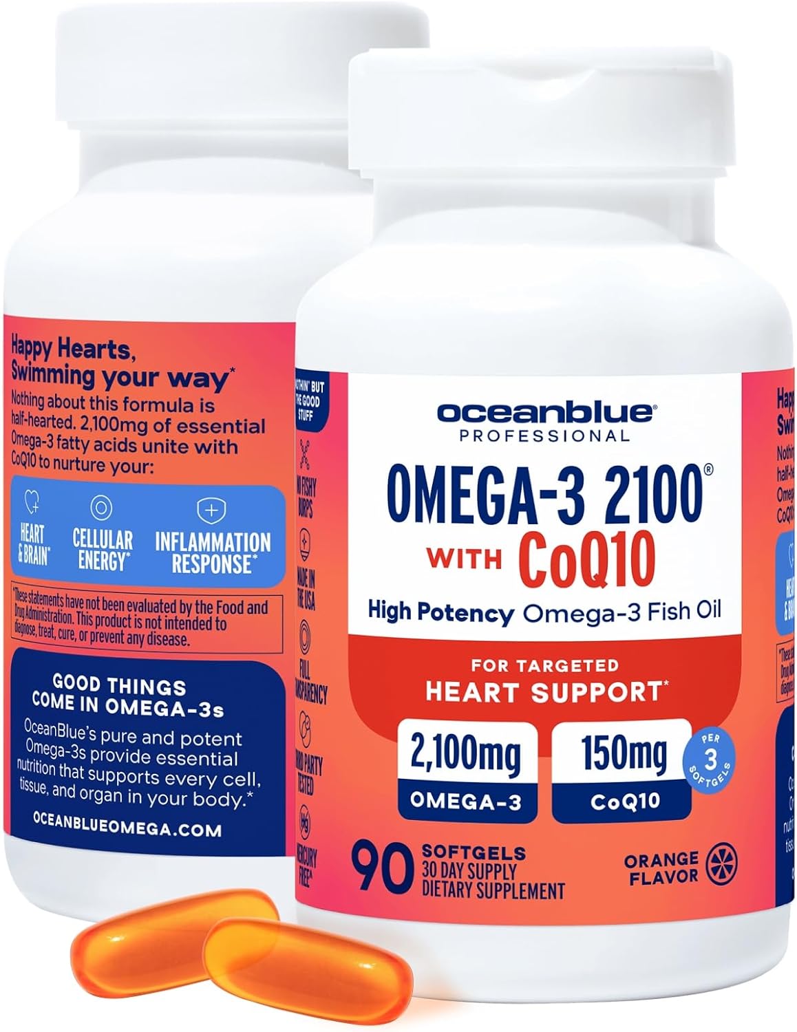 Oceanblue Omega-3 2100 with CoQ10 for Heart and Immune Health