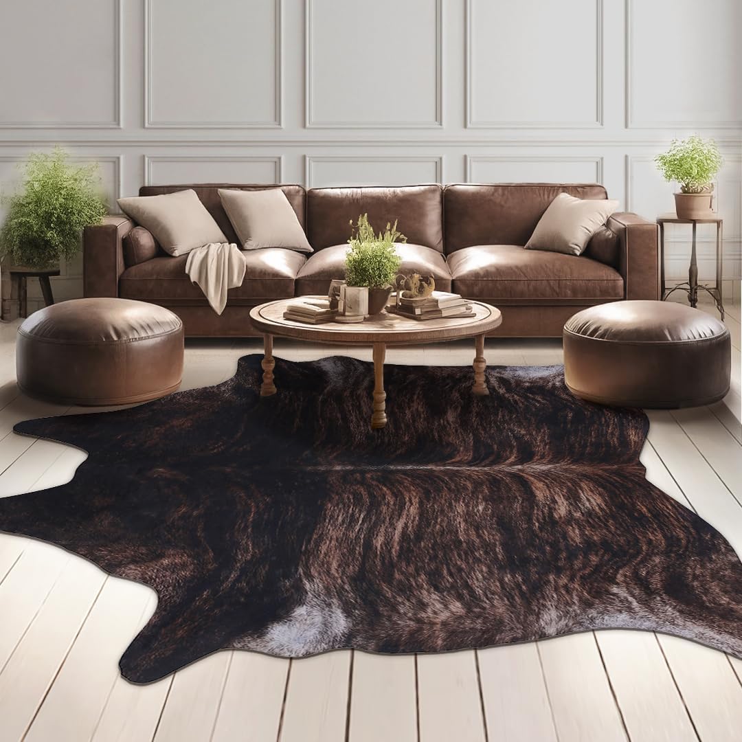 Faux Cowhide Cow Print Rug for Luxury Western Decor Style