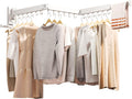 Clothes Drying Rack Wall Mount Retractable - Space Saving Tri-Fold