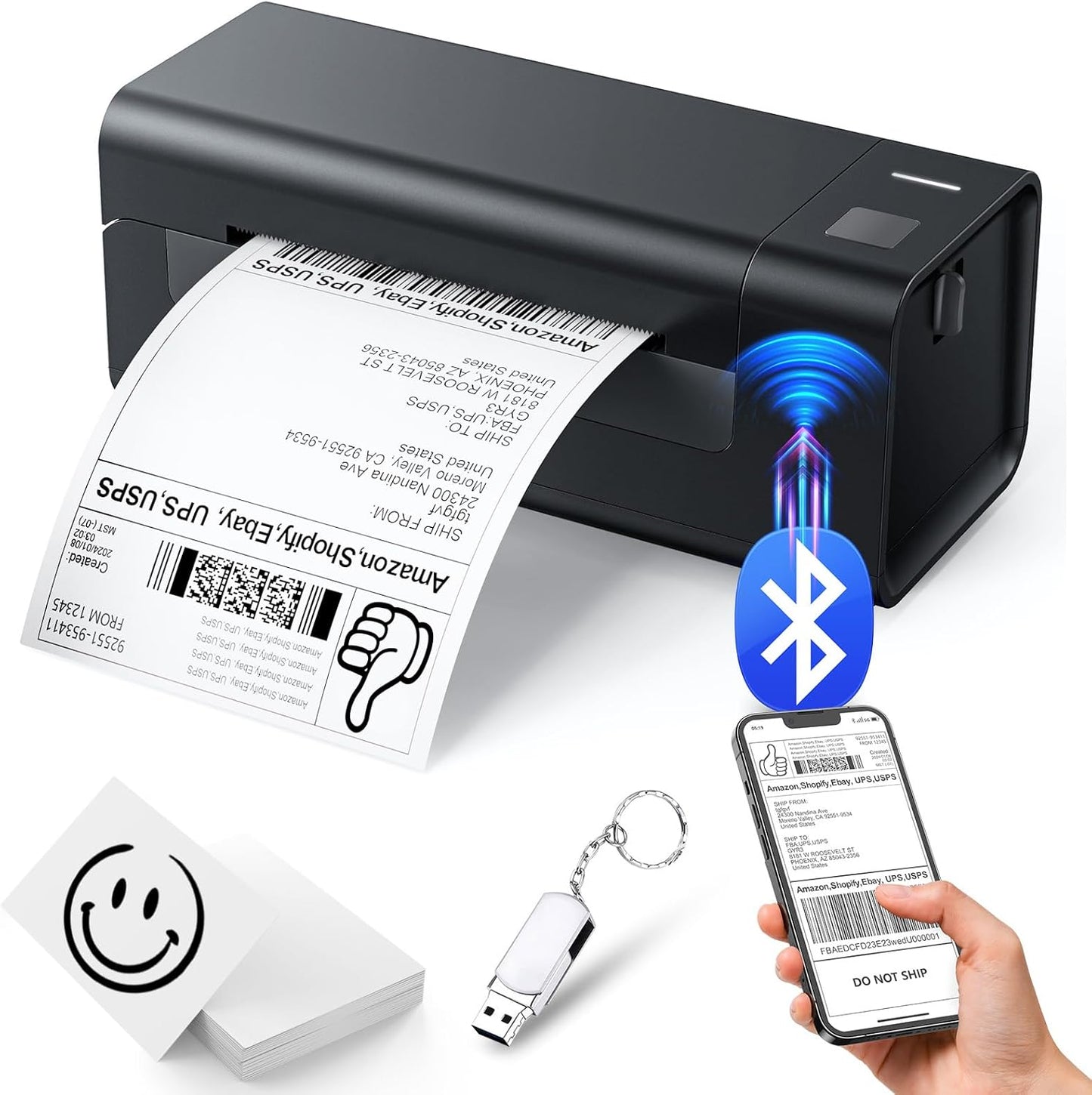 Compact Bluetooth Label Printer for Small Biz Shipping