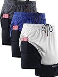 NELEUS Men's 2 in 1 Running Shorts with Liner (Style QLHY)