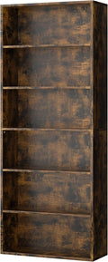 Shintenchi 6-Tier Bookshelf 70.6 in Tall - Space-Saving Rustic Display