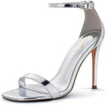 Stylish 4 IN Square Open Toe Ankle Strap Stiletto Heels (Style BL3B)