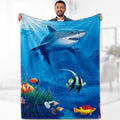 Shark Blanket Gifts for Boys Kids Nautical Ocean Throw - Cozy Fleece