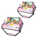 Kids Travel Tray for Car Seat - Pink Unicorn Lap Desk for Trips