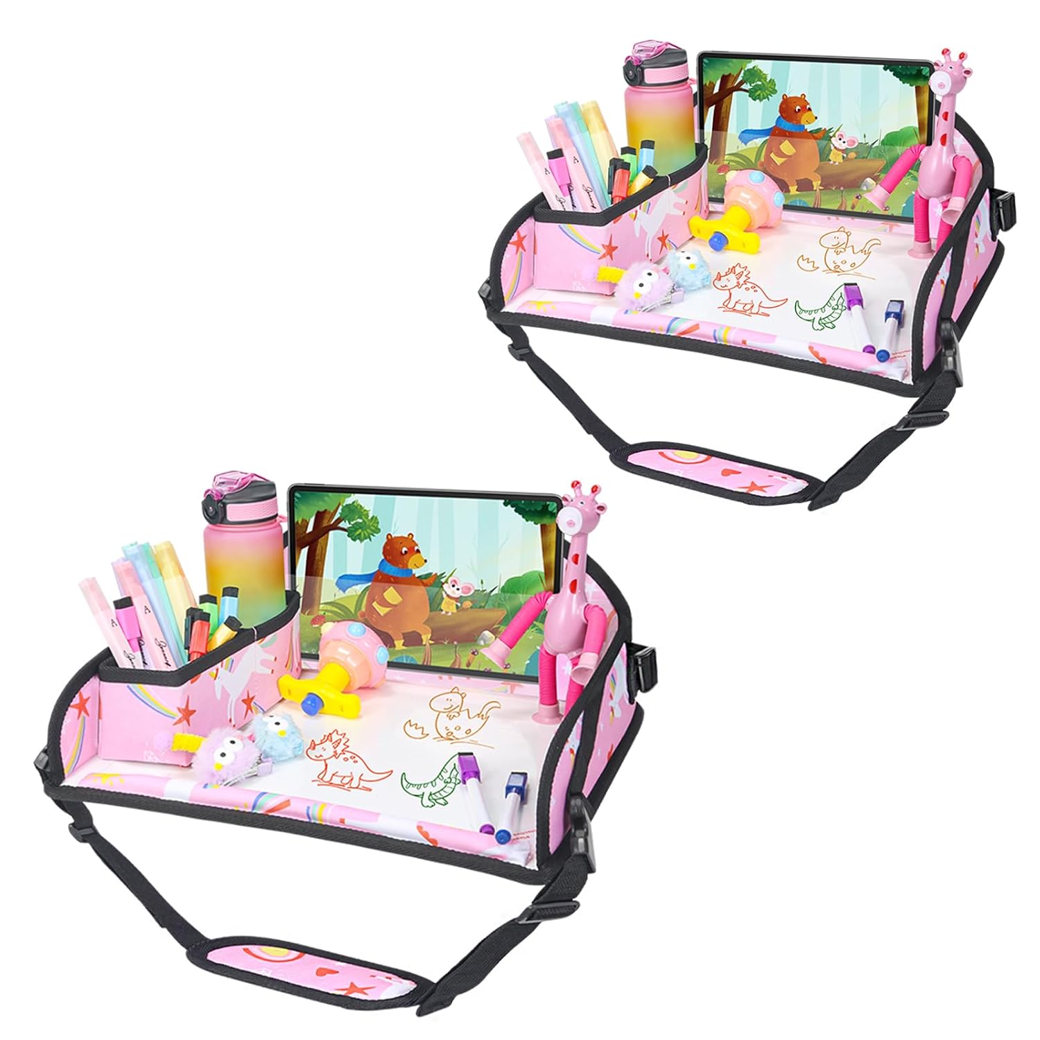 Pink Unicorn Kids Travel Tray - Ultimate On-the-Go Fun!