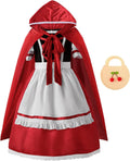 Deluxe Girls Costume with Cloak and Apron for Halloween Fun