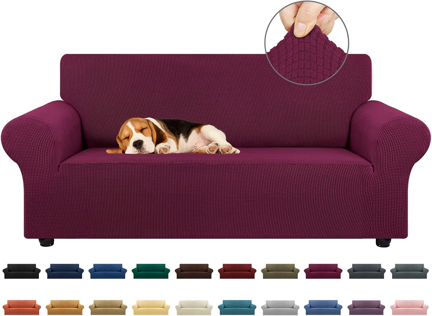 KEKUOU Stretch Loveseat Sofa Cover Slipcover for 2 Cushion Couch