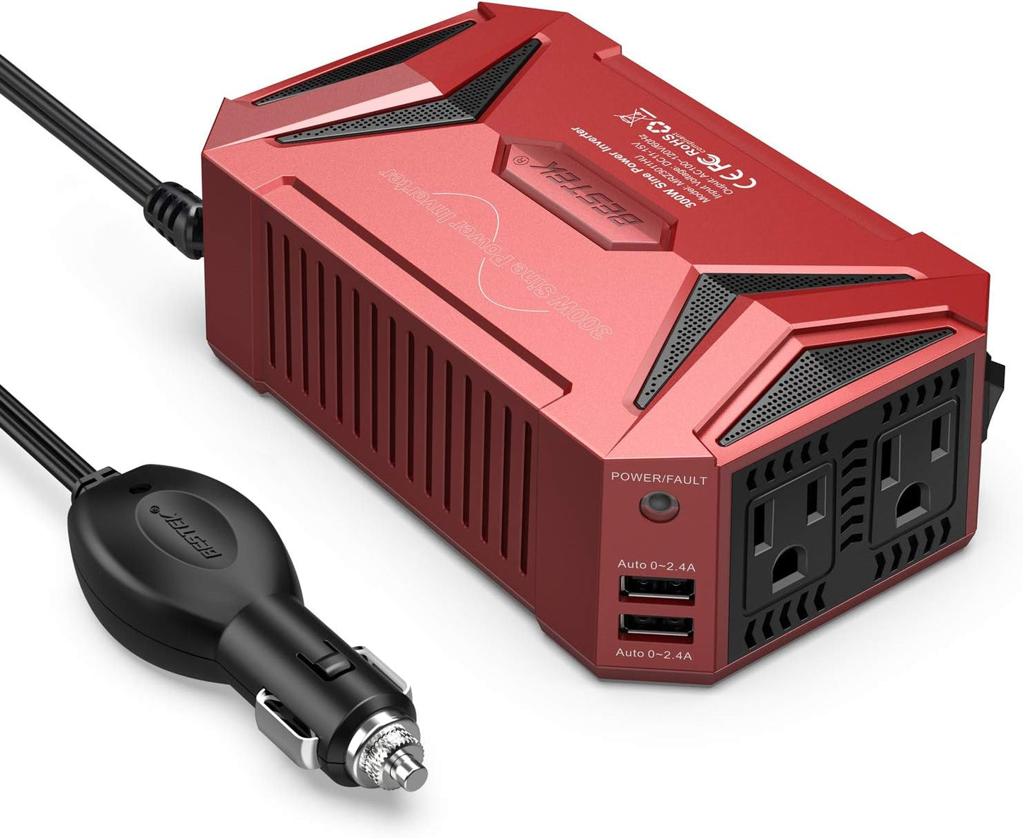 BESTEK 300W Pure Sine Wave Power Inverter for Car Charging