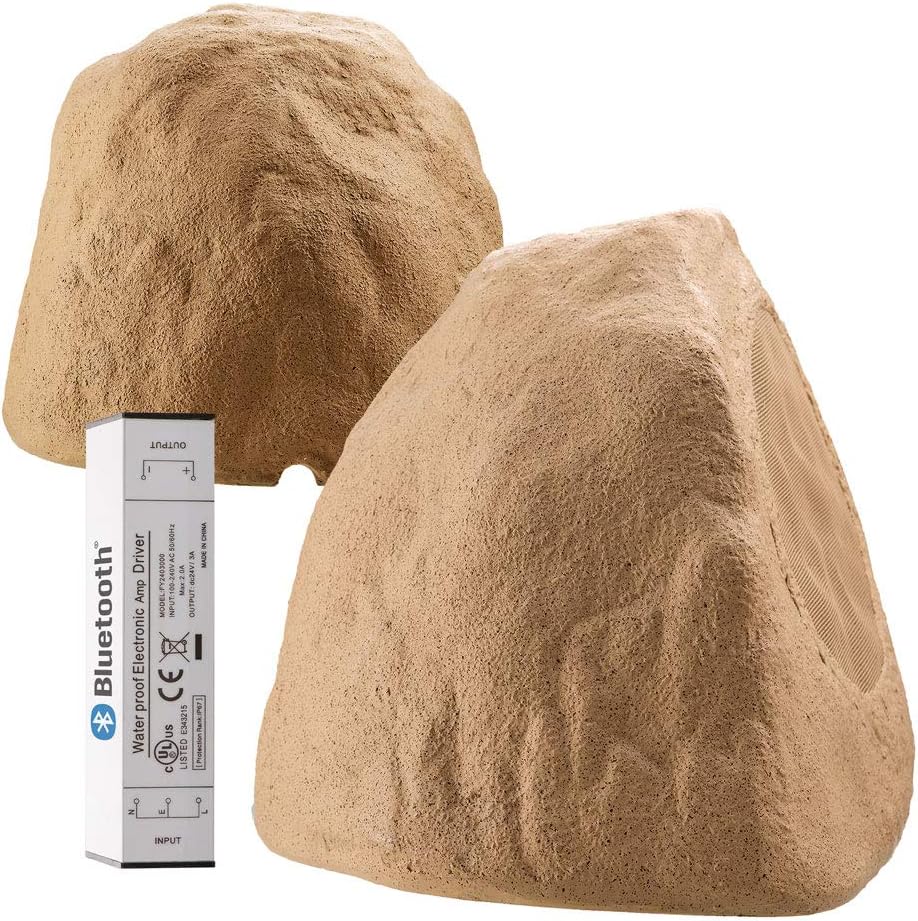 OSD Audio 8in Wireless Bluetooth Outdoor Rock Speaker Pair