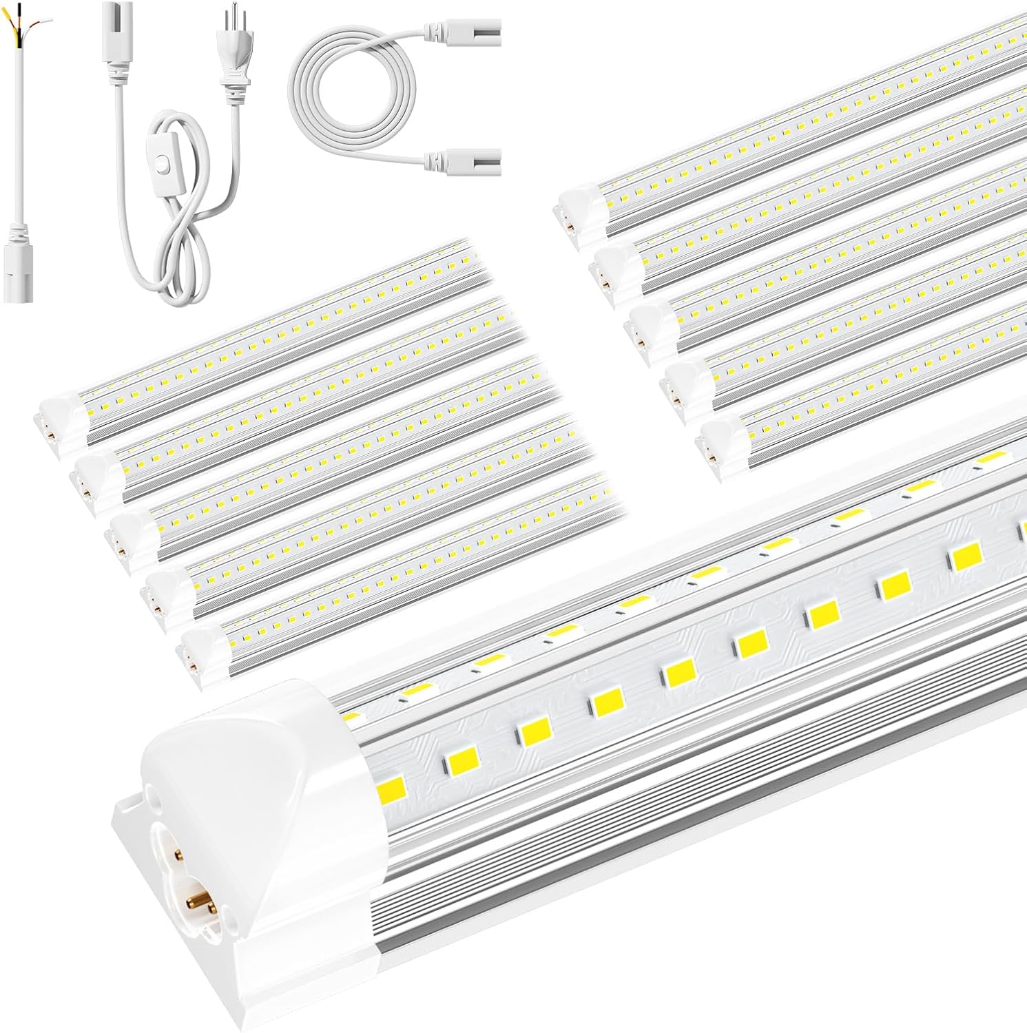 8ft LED Shop Light Fixture - Bright 12000lm Energy Efficient