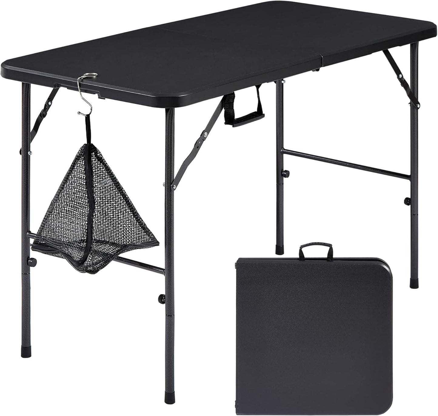 VECELO 4ft Folding Table: Heavy-Duty Portable for Multi-Purpose Use