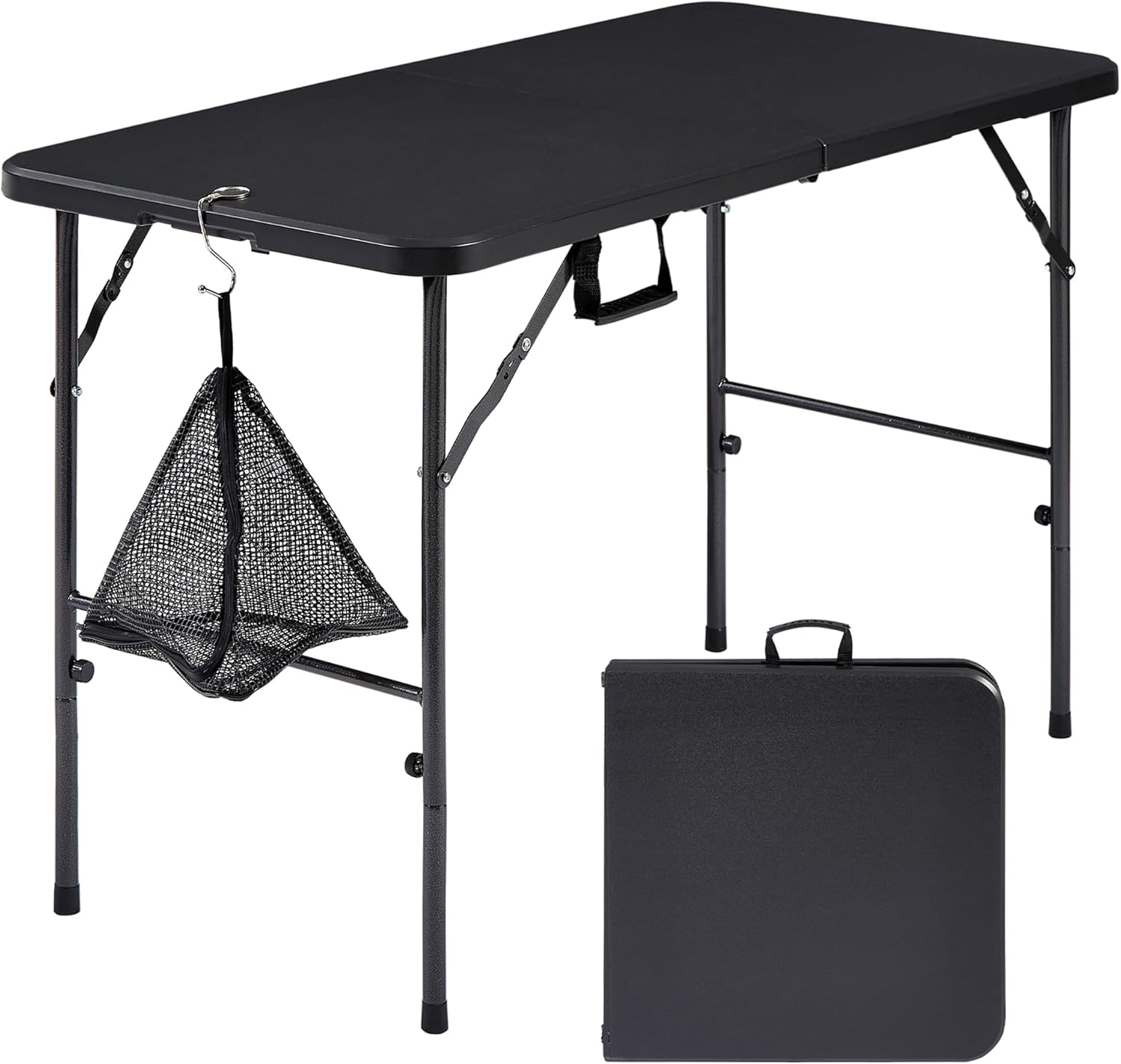 VECELO 4ft Folding Table: Heavy-Duty Portable for Multi-Purpose Use