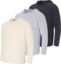 Men's UPF 50+ Sun Protection Hoodie Shirt 3-Pack - Lightweight Real