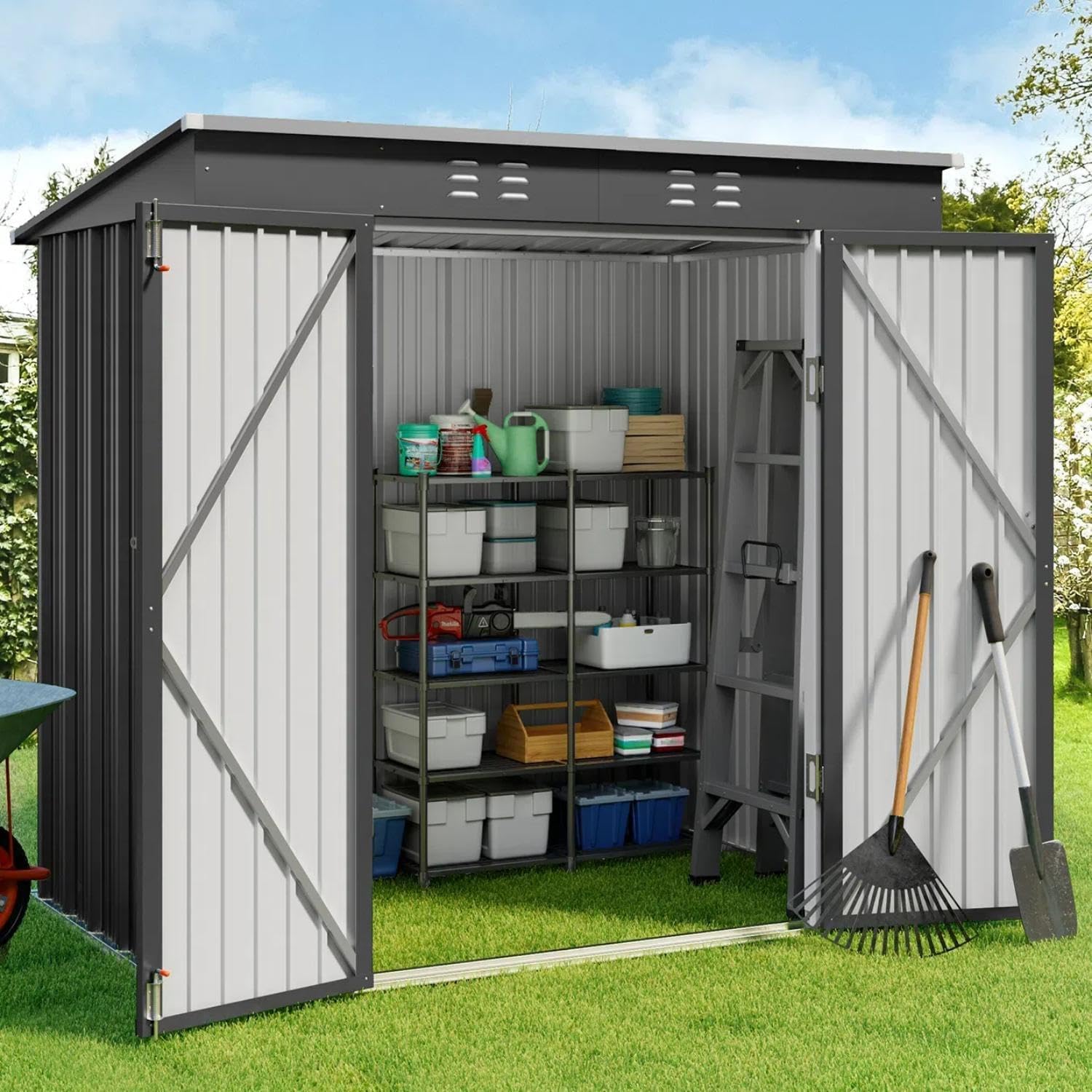Gizoon 6ft x 4ft Outdoor Storage Shed for All Your Needs