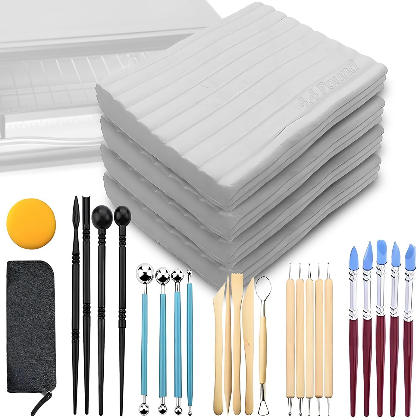 ReArt Oven Bake Polymer Clay White Non Toxic for All Projects